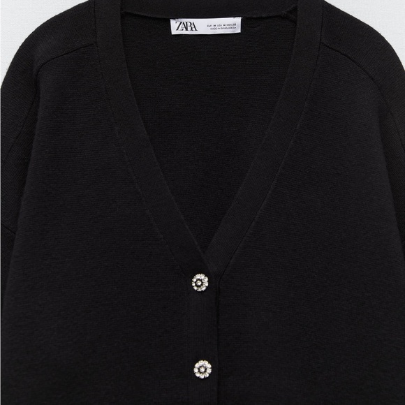 New Zara Fine Knit Cardigan With Jewel Buttons - Picture 4 of 9